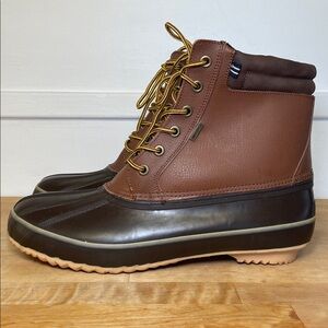 Nautica N-83 Brown Insulated Waterproof Outdoor Duck Boots men’s size 13 wide
